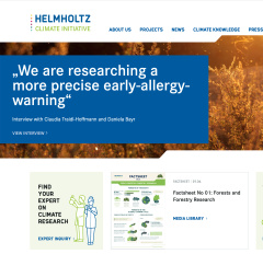 Screenshot Helmholtz Klima Initiative engl