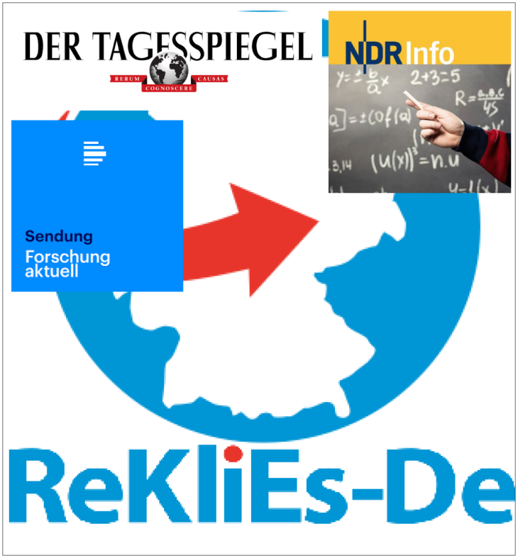 Logos ReKliEs-De_NDR_Tagesspiegel_DW ForschungAktuell