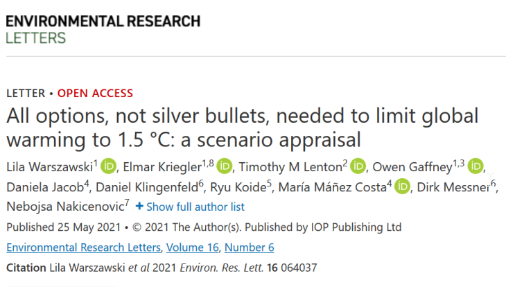 Pressemitteilung_All options, no silver bullets, needed to limit global warming to 1.5°C